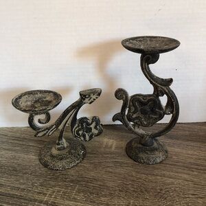 Pair of Vintage Metal Candle  Holders